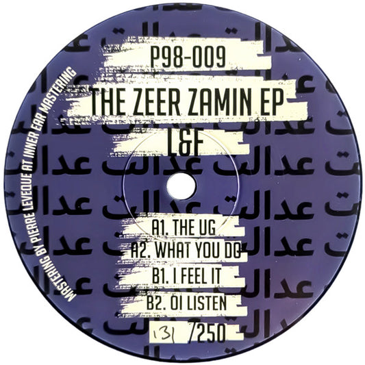 Image of Front Cover of 12" - /VG+ - L&F, The Zeer Zamin EP (+98; P98-009, Germany 2024, Limited Edition, Numbered, 180g), Number 8/250,  - 1226453E