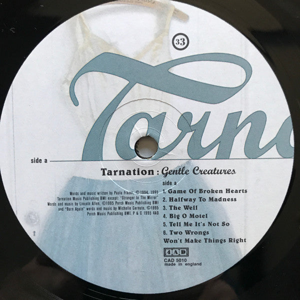 Image of Label Cover of LP - VG/VG - TARNATION, Gentle Creatures (4AD; CAD 5010, UK 1995, Inner), 6cm Top Seam Split,  - 1226343E