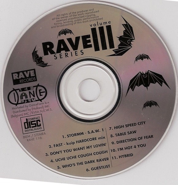 Image of Label Cover of CD - VG+/VG+ - VARIOUS, Rave Series Volume III (Rave Records; RAVE 11th, Netherlands 1992, Jewel Case), ,  - 1316062C