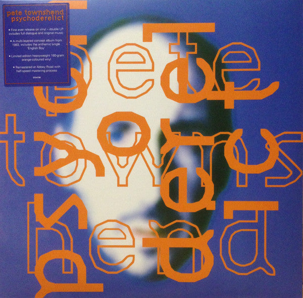 Image of Front Cover of 2xLP - EX/EX - PETE TOWNSHEND, Psychoderelict (UMC; 5734718, Europe 2017 Reissue, Inner, 180 Gram Orange Vinyl), Opened Instore, Still In Shrinkwrap,  - 1346016S