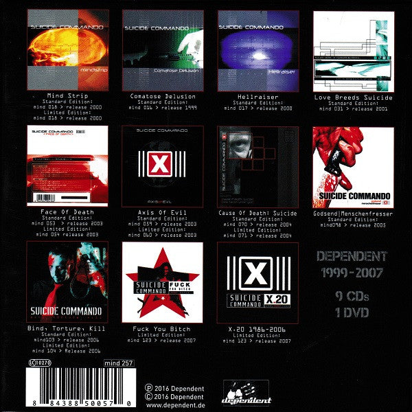 Image of Back Cover of 10xCD - VG+/EX - SUICIDE COMMANDO, Compendium X30 (Dependent 1999-2007) (Dependent; mind 257, Germany 2016, Box Set, Booklet), ,  - 1336043E
