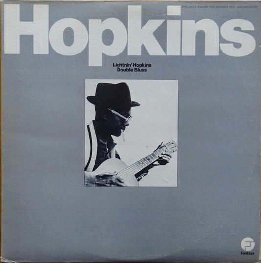 Image of Front Cover of LP - VG/VG - LIGHTNIN' HOPKINS, Double Blues (Fantasy; 24702, US 1977 Reissue, Gatefold), Edge and ring wear. Strong VG discs.,  - 1346069S