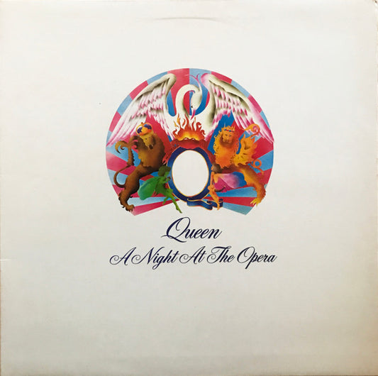 Image of Front Cover of LP - VG+/VG - QUEEN, A Night At The Opera (EMI B.Feldman Credit; EMCJ(D) 5059, South Africa 1975, Laminated Gatefold Sleeve, Inner, With Original Promo Insert), Light marks, plays with light backround noise in places. Small corner crease to insert.,  - 1316165C