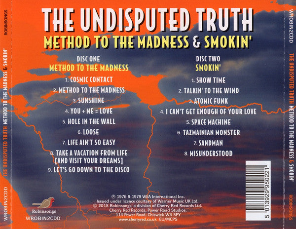 Image of Back Cover of 2xCDs - EX/EX - THE UNDISPUTED TRUTH, Method To The Madness & Smokin' (Robinsongs; WROBIN2CDD, UK 2015), ,  - 1936011E
