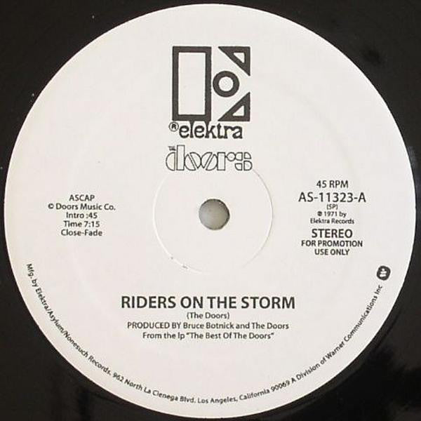 Image of Front Cover of 12" - /VG+ - THE DOORS, Riders On The Storm / Soul Kitchen (Elektra White Labels; AS-11323, US 2009 Reissue, Promo, No Sleeve, Stereo, Unofficial Release ), ,  - 1316134C