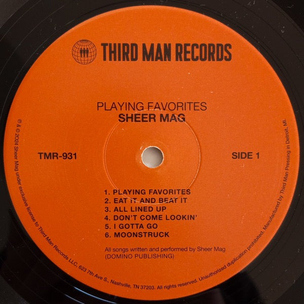 Image of Label Cover of LP - EX/VG+ - SHEER MAG, Playing Favorites (Third Man Records; TMR-931, US 2024, Insert), Still In Opened Shrinkwrap With Hype Sticker,  - 1316119C