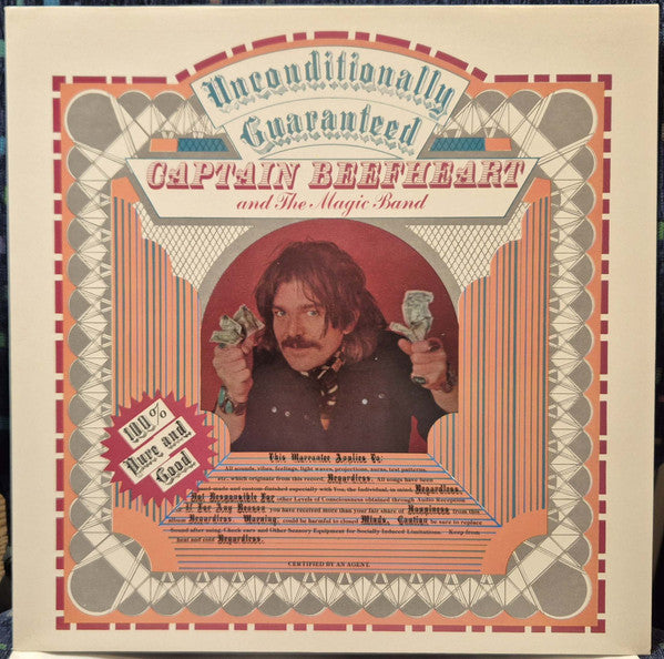 Image of Front Cover of LP - VG/VG - CAPTAIN BEEFHEART AND THE MAGIC BAND, Unconditionally Guaranteed (Virgin Red/Green Labels; OVED 66, UK 1985 Reissue, Stereo On Rear Sleeve, No Kensal House Address On Sleeve. ), Strong VG Throughout ,  - 1316137C
