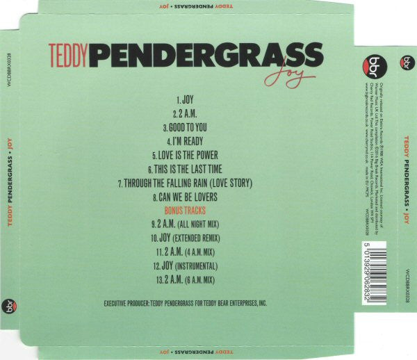 Image of Back Cover of CD - VG+/VG+ - TEDDY PENDERGRASS, Joy (Big Break Records; WCDBBRX0328, UK 2016 Reissue, Super Jewel case), ,  - 3516447C