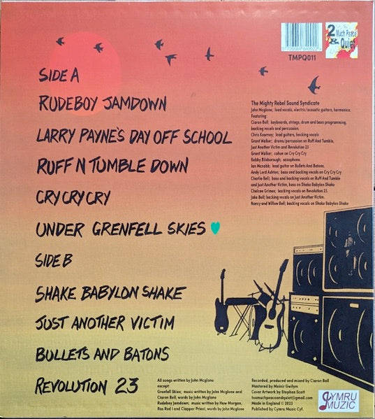 Image of Back Cover of LP - VG/EX - THE MIGHTY REBEL SOUND SYNDICATE, Shake Babylon Shake (Too Much Peace And Quiet; TMPQ011, UK 2023), Damage on top seam of sleeve.,  - 1316212C