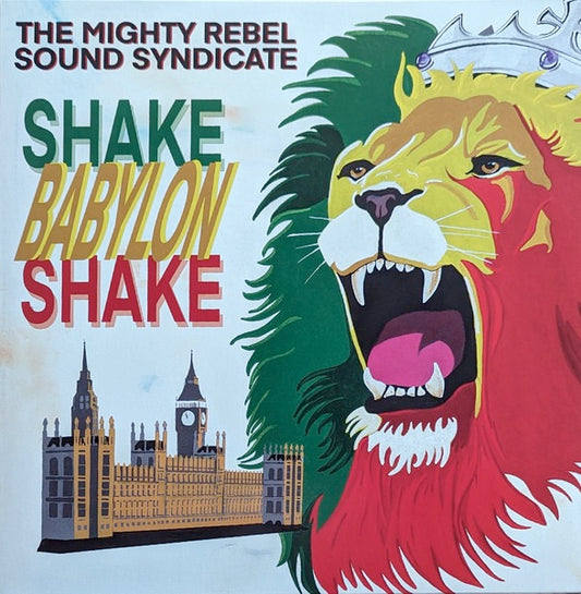 Image of Front Cover of LP - VG/EX - THE MIGHTY REBEL SOUND SYNDICATE, Shake Babylon Shake (Too Much Peace And Quiet; TMPQ011, UK 2023), Damage on top seam of sleeve.,  - 1316212C