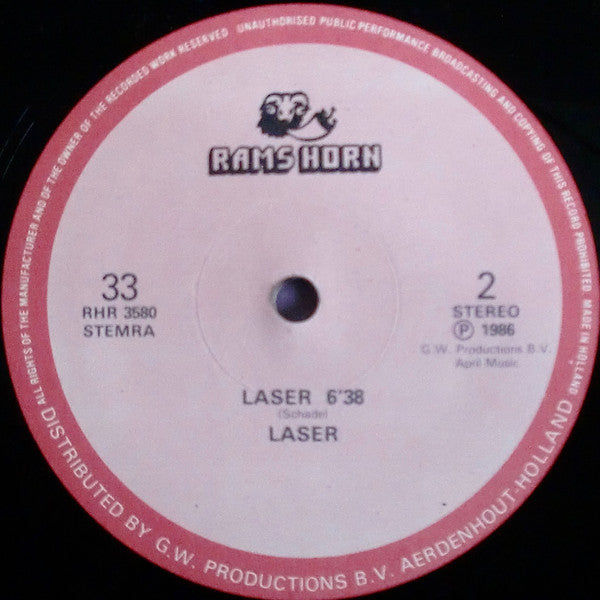 Image of Back Cover of 12" - /VG - LASER, His Name Is Charlie / Laser (Rams Horn Records; RHR 3580, Netherlands 1986, Plain Sleeve), ,  - 1326061E
