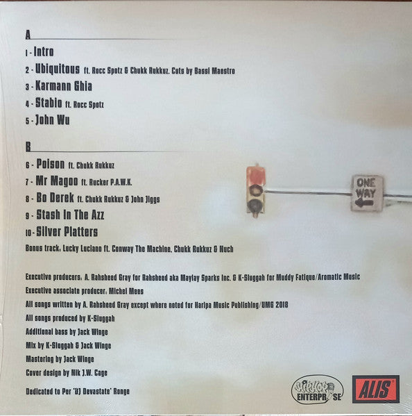 Image of Back Cover of 12" - EX/EX - MAYLAY SPARKS CO-STARRING CHUKK RUKKUZ, Hood Thrill Hunters (Hip-Hop Enterprise; HHE004, Belgium 2018), ,  - 1346117S