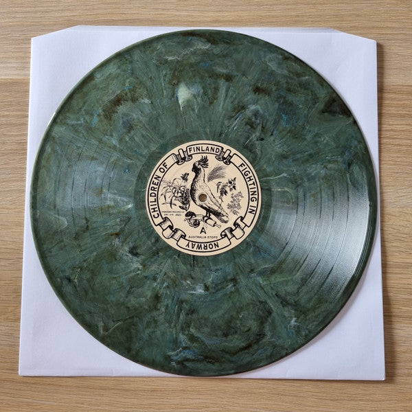 Image of Label Cover of LP - VG+/EX - C.O.F.F.I.N, Australia Stops (Damaged Record Co. ; DRC-010, Australia 2023, Recycled Green/Black Vinyl), Corner Bump,  - 1326157E