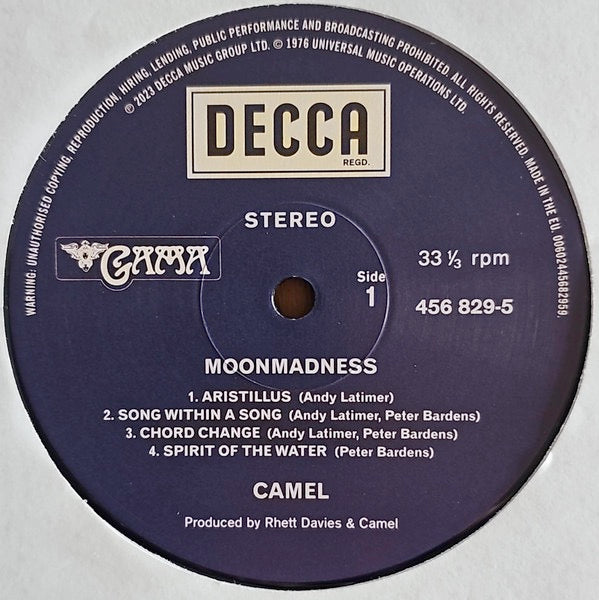 Image of Label Cover of LP - NEW/NEW - CAMEL, Moonmadness (Decca; 456 829-5, Europe 2023 Reissue, Gatefold), ,  - 1316290C