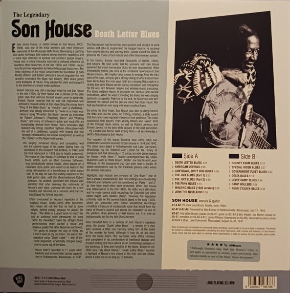 Image of Back Cover of LP - NEW/NEW - SON HOUSE, Death Letter Blues (Blues Joint; 8031, Europe 2024 Reissue, Insert, Limited Edition, 180g), ,  - 3516699C