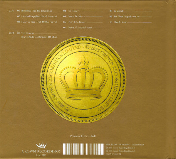 Image of Back Cover of 2xCD - EX/EX - ANDY BELL, Ten Crowns (Crown Recordings ; LCDCRLA005, Europe 2025, Digibook, Deluxe Edition), Opened Instore, Unplayed,  - 1356104S