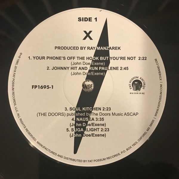 Image of Label Cover of LP - NEW/NEW - X, Los Angeles (Fat Possum Records; FP-1695-1, US 2019 Reissue, Inner), ,  - 1356129S