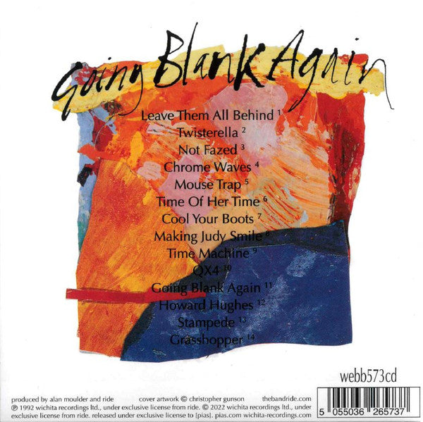 Image of Back Cover of CD - VG+/VG+ - RIDE, Going Blank Again (Wichita ; webb573cd, UK 2022, Digipak, Inner), ,  - 2236035E