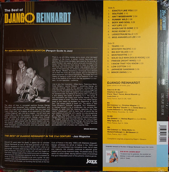 Image of Back Cover of LP - NEW/NEW - DJANGO REINHARDT, The Best Of Django Reinhardt (20th Century Masterworks; 350209, Europe 2020 Reissue, Inner, 180 Gram Yellow Vinyl), ,  - 1356134S