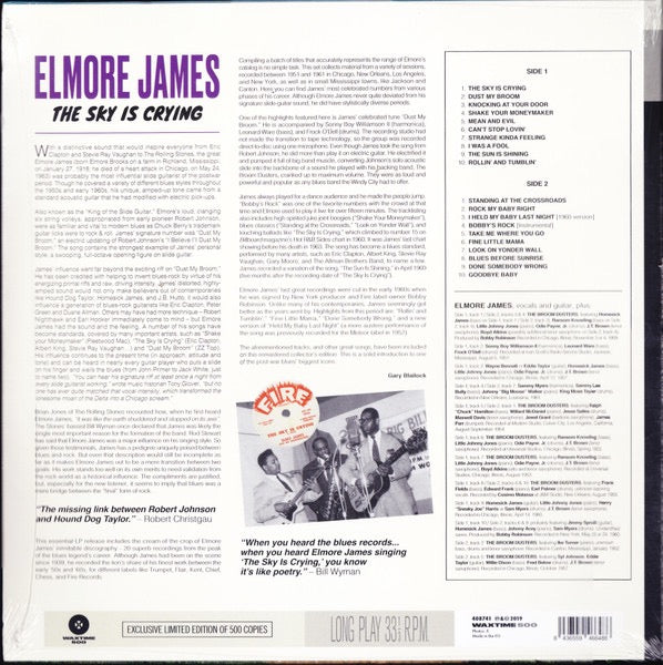 Image of Back Cover of LP - NEW/NEW - ELMORE JAMES, The Sky Is Crying (WaxTime 500; 408741, Europe 2019 Reissue, Compilation, Limited Edition), ,  - 1336178E