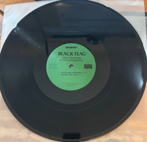 Image of Label Cover of 12" EP - NEW/NEW - BLACK FLAG, The Process Of Weeding Out (SST Records; SST 037, US 2000s Reissue, Picture Sleeve), ,  - 1356206S