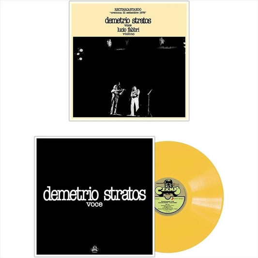 Image of Front Cover of LP - EX/EX - DEMETRIO STRATOS - LUCIO FABBRI, Recitarcantando   "Cremona 21 Settembre 1978" (Cramps Records ; 5206-501, Italy 2021 Reissue, Gatefold, Inner, Yellow Vinyl, R.S.D. 2021 Release), ,  - 1326177E