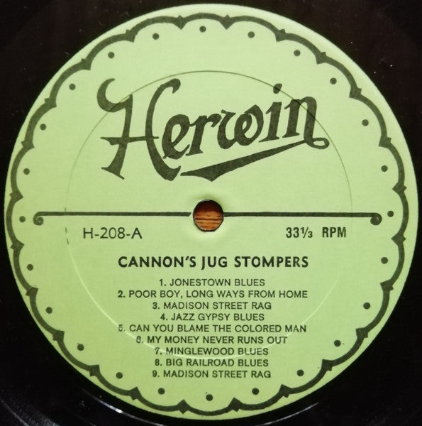 Image of Label Cover of 2xLP - G+/VG - CANNON'S JUG STOMPERS, The Complete Works In Chronological Order 1927-1930 Including Gus Cannon As Banjo Joe (Herwin Records; 208, US 1970s), Sleeve has mottling and staining on inside of gatefold,  - 1316421C
