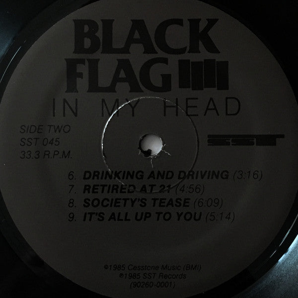 Image of Label Cover of LP - NEW/NEW - BLACK FLAG, In My Head (SST Records; SST 045, US 2000s Reissue), ,  - 1356235S