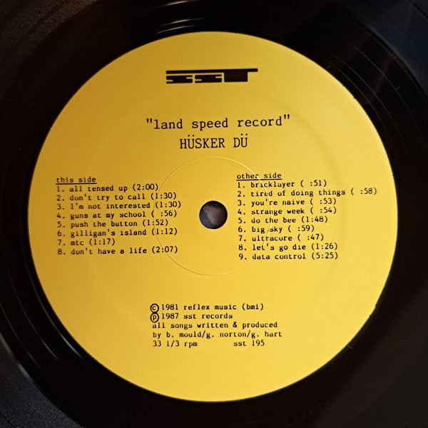 Image of Label Cover of LP - NEW/NEW - H SKER D , Land Speed Record (SST Records; SST 195, US 2000s Reissue), ,  - 1316459C