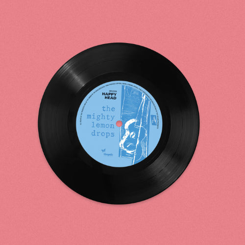 Image of Label Cover of LP - NEW/NEW - THE MIGHTY LEMON DROPS, Happy Head (40th Anniversary Edition) - Dinked Edition (Chrysalis; CRV2316, UK 2026, Marbled Red & Black Vinyl, Dinked Edition No. A.31, Numbered Limited Pressing of 500, Bonus 7  with early versions of  Something Happens  &  Now She s Gone', New Introductory Note by Band, Newly Remastered, Dinked Archive Obi Strip & Gold Foil Sticker. ), , First released in 1986 on Geoff Travis   Blue Guitar  label, Happy Head is the debut album from Wolverhamp