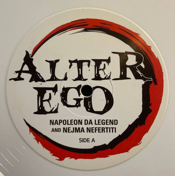 Image of Label Cover of LP - VG/VG+ - NAPOLEON DA LEGEND AND NEJMA NEFERTITI, Alter Ego (ashame Records; MANGAKA, US 2021, White Vinyl), Record very slightly dished. Some light staining on sleeve,  - 1316452C
