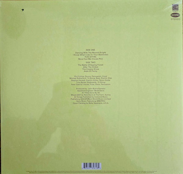 Image of Back Cover of LP - NEW/NEW - GENESIS, Selling England By The Pound (Rhino; 0603497896189, Europe 2024 Reissue, Standard Sleeve, Insert), ,  - 1336266E