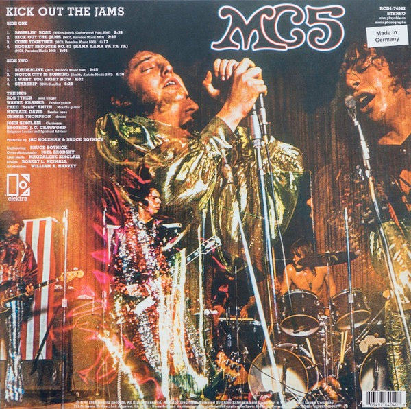 Image of Back Cover of LP - NEW/NEW - MC5, Kick Out The Jams (Elektra; 0603497840403, Europe 2023 Reissue, Gatefold, Clean & Red Splatter Vinyl), ,  - 1336265E