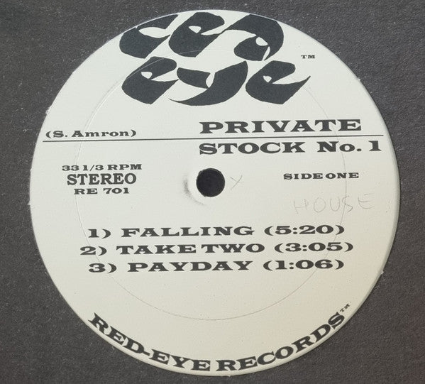 Image of Front Cover of 12" - /VG - RED EYE, Private Stock No.1 (Red-Eye Records; RE701, US 1996, Mini-Album), , A1 Falling	A2 Take Two	A3 Payday	B1 Moves	B2 Belles	B3 Down	B4 Visions .      - 1326267E