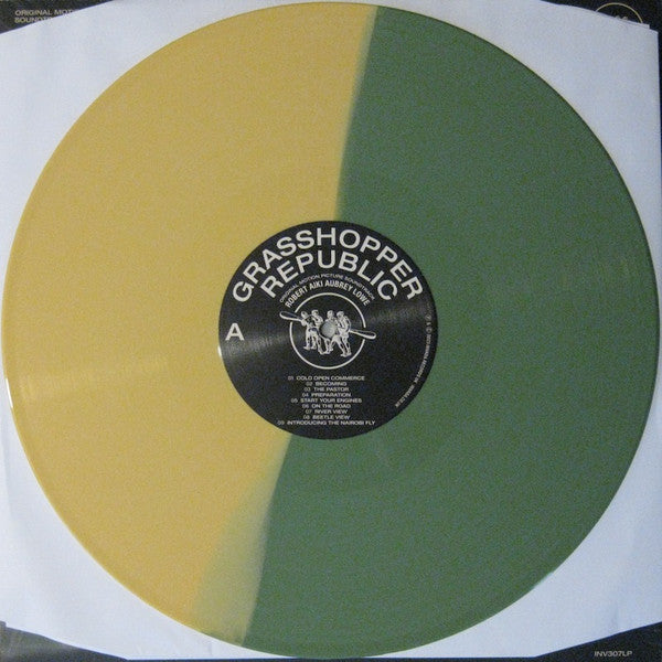 Image of Label Cover of LP - EX/EX - ROBERT AIKI AUBREY LOWE, Grasshopper Republic (Original Motion Picture Soundtrack) (Invada; INV307LP, UK 2023, Gatefold, News Paper, Limited Edition, Green & Yellow Split Color), ,  - 1346243S