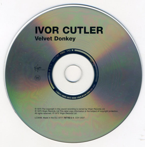 Image of Label Cover of CD - VG+/VG+ - IVOR CUTLER, Velvet Donkey (Virgin; CDV 2037, Europe , Jewel Case), ,  - 1316565C