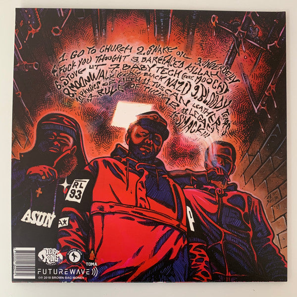 Image of Back Cover of LP - VG+/VG+ - DANIEL SON (2), ASUN EASTWOOD, FUTUREWAVE, Physics Of Filth (Tuff Kong Records; TKR119, Italy 2020, Limited Edition, Numbered), Strong VG+,  - 1346306S