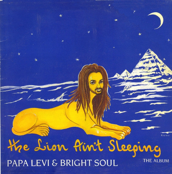 Image of Front Cover of LP - VG+/VG - PAPA LEVI, The Lion Ain't Sleeping (Bright Soul Record Company; BS 00003, UK 1990), Couple of white specks on surface.,  - 1346297S