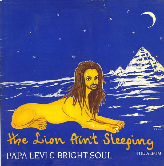 Image of Front Cover of LP - VG+/VG - PAPA LEVI, The Lion Ain't Sleeping (Bright Soul Record Company; BS 00003, UK 1990), Couple of white specks on surface.,  - 1346297S