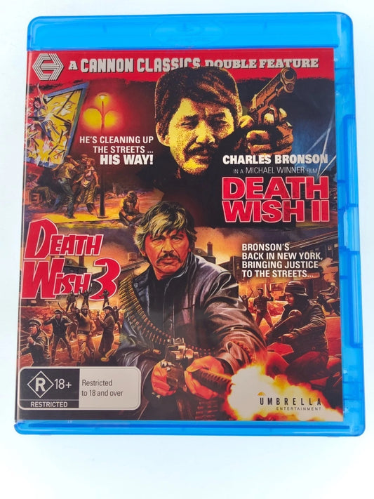 Image of Front Cover of Blu-Ray - VG+/VG+ - CHARLES BRONSON, Death Wish 2 and 3 (MGM; DAVID3693, UK ), ,  - 1336153E