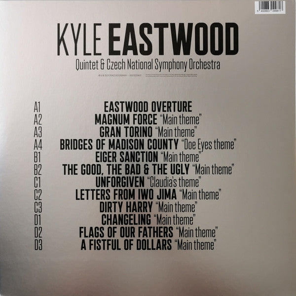 Image of Back Cover of 2xLP - EX/EX - KYLE EASTWOOD, QUINTET & CZECH NATIONAL SYMPHONY ORCHESTRA, Eastwood Symphonic ([PIAS]; DISCO2204LP, Europe 2023, Silver Foiled Gatefold , Black Inners), Opened Instore, Still In Stickered Shrinkwrap,  - 1346368S