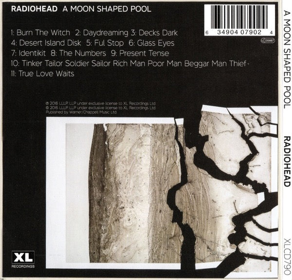 Image of Back Cover of CD - VG+/VG+ - RADIOHEAD, A Moon Shaped Pool (XL Recordings ; XLCD790, UK, Europe & US 2016, Fold Out Sleeve), ,  - 2316213C