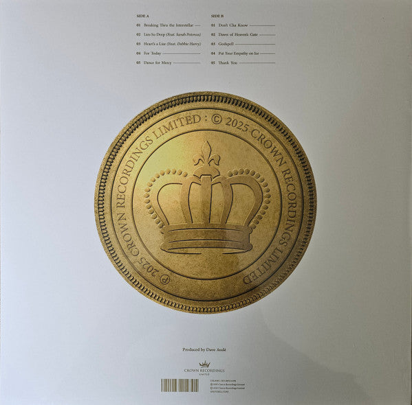 Image of Back Cover of LP - EX/EX - ANDY BELL, Ten Crowns (Crown Recordings; CRLA005, Worldwide 2025, Embossed Gatefold Sleeve, Inner, White Vinyl, Ltd to 2500, feat Debbie Harry), Opened Instore, Still In Stickered Shrinkwrap,  - 1346333S