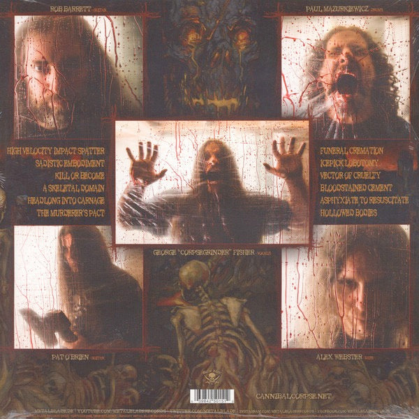 Image of Back Cover of LP - NEW/NEW - CANNIBAL CORPSE, A Skeletal Domain (Metal Blade Records; 3984-25015-1, UK 2026 Reissue, Gatefold, Poster, White Vinyl), ,  - 1336414E