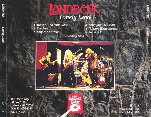 Image of Back Cover of CD - VG+/VG+ - LANDBERK, Lonely Land (The Laser's Edge; LE-1014, US 1992, Jewel Case), ,  - 1316791C