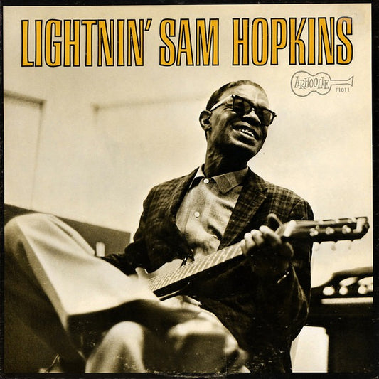Image of Front Cover of LP - VG+/VG - LIGHTNIN' SAM HOPKINS, Lightnin' Sam Hopkins (Arhoolie Records; F 1011, US Reissue, Pasteback Sleeve), Strong VG - only a few light marks to disc.,  - 1416015C