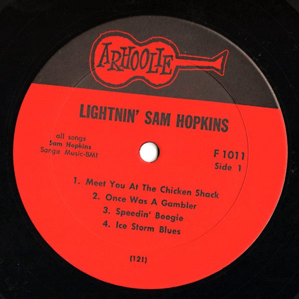 Image of Label Cover of LP - VG+/VG - LIGHTNIN' SAM HOPKINS, Lightnin' Sam Hopkins (Arhoolie Records; F 1011, US Reissue, Pasteback Sleeve), Strong VG - only a few light marks to disc.,  - 1416015C
