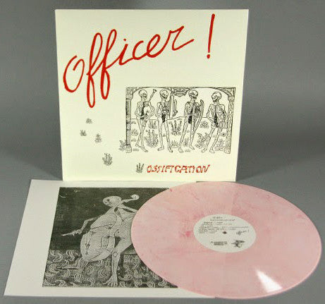 Image of Label Cover of LP - VG+/VG+ - OFFICER!, Ossification (Megaphone Records; MEGA 025LP, US 2014, Insert, Mick Hobbs of Half Japanese, Pink Vinyl, Limited to 100 Copies), Still in hype stickered shrinkwrap.,  - 1326474E