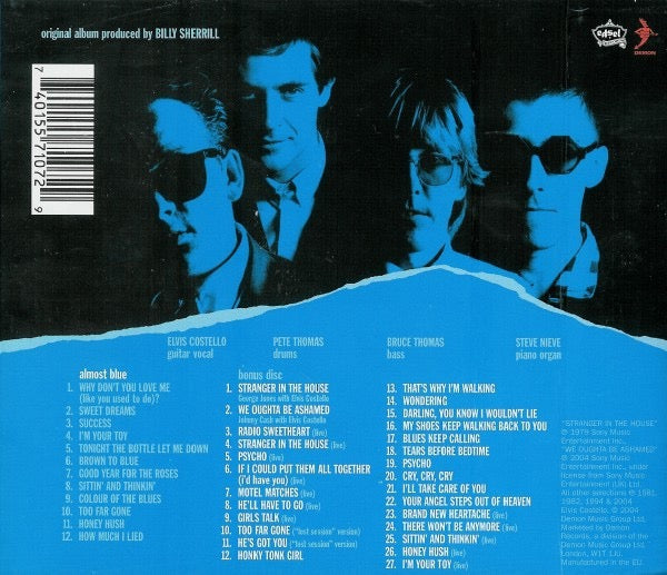 Image of Back Cover of 2xCD - VG/VG - ELVIS COSTELLO AND THE ATTRACTIONS, Almost Blue (Edsel Records; MANUS 107, UK 2004 Reissue, Double CD Case), ,  - 1416007C