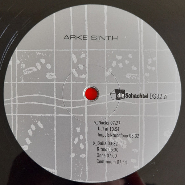 Image of Label Cover of LP - VG/VG - ARKE SINTH, Arke Sinth (Die Schachtel; DS32, Italy 2016, Silvered Sleeve, Insert + red card inner, Limited edition of 400 copies. Deluxe silver cover with silver foil design, custom inner sleeve and 4-page booklet in English and Italian.), Strong VG all round, only light creasing and light marks, Limited edition of 400 copies. Deluxe silver cover with silver foil design, custom inner sleeve and 4-page booklet in English and Italian. - 1426084E